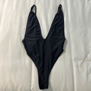 Black one piece swimsuit/bodysuit